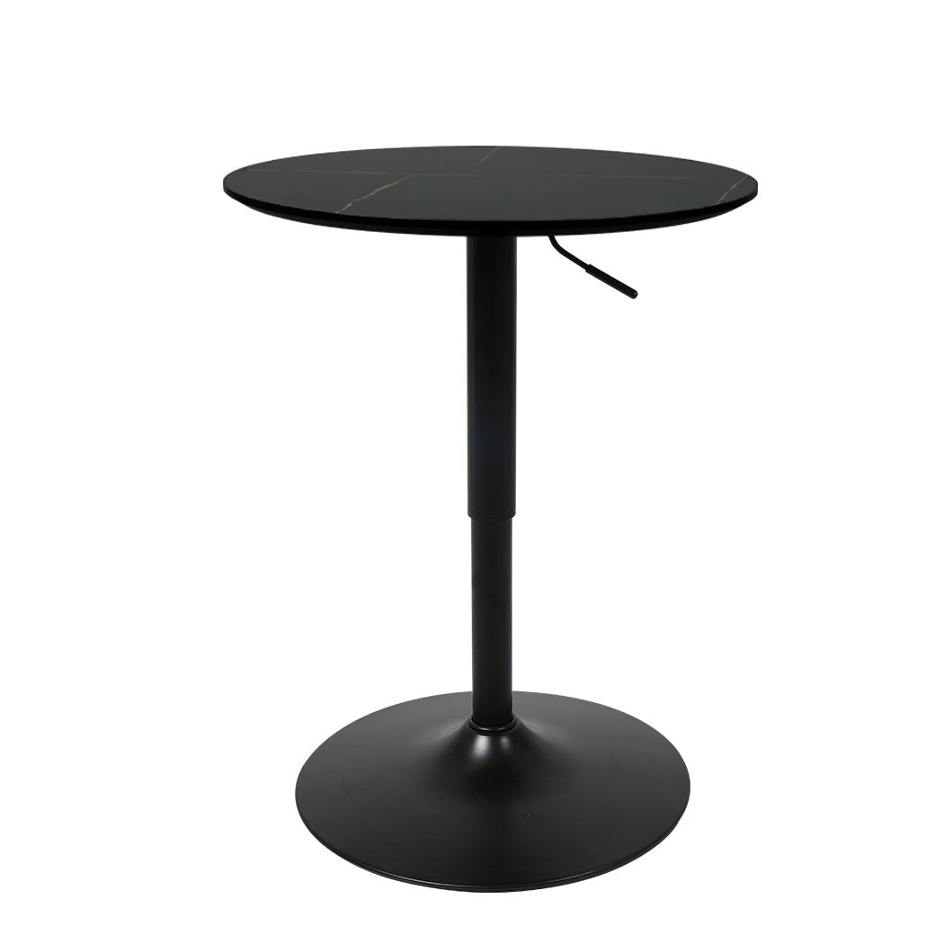 Adjustable Swivel Bar Table with Gas Lift 60cm Diameter - Black - Rivercity House & Home Co. (ABN 18 642 972 209) - Affordable Modern Furniture Australia