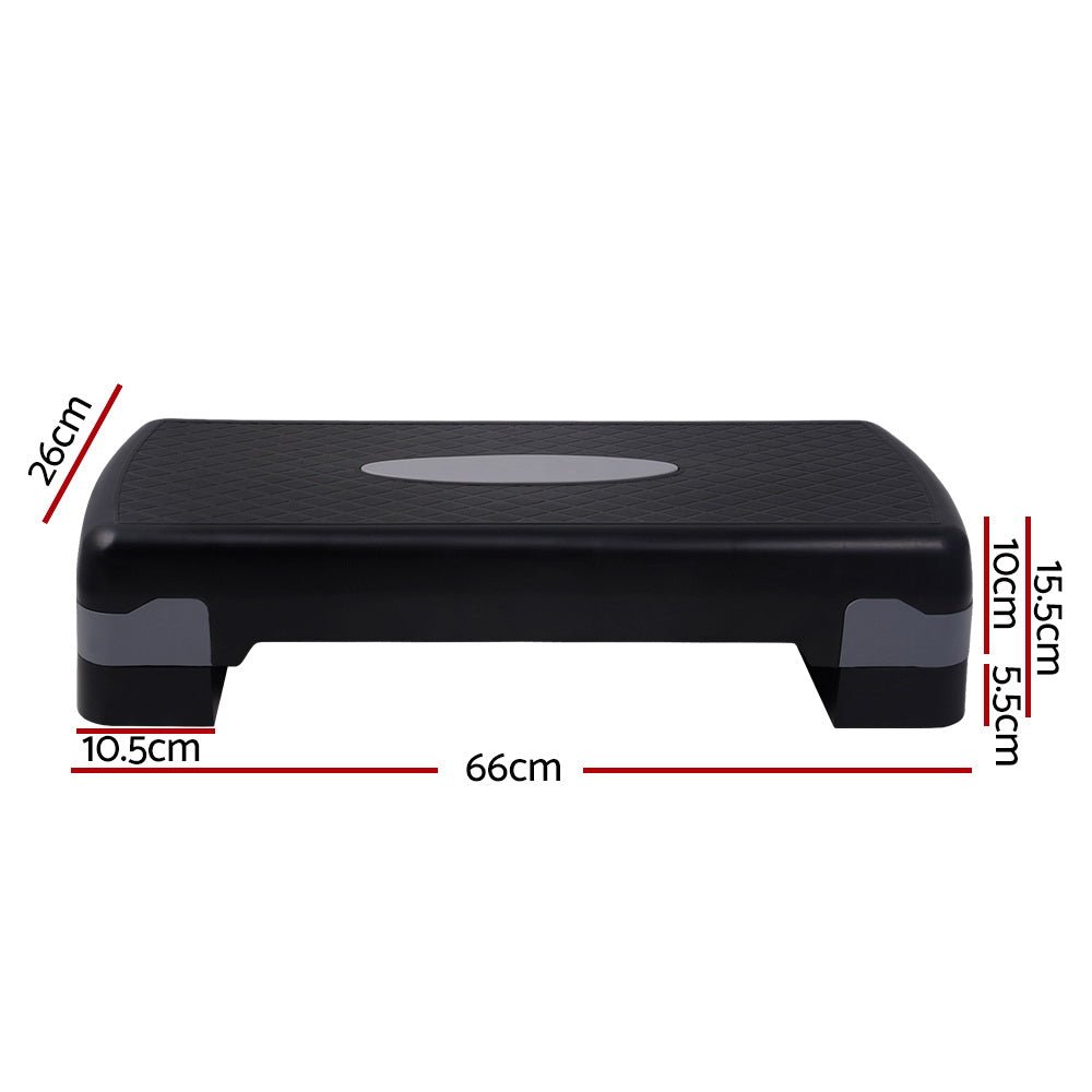 Aerobic Step Exercise Stepper with Adjustable Height and Anti-Slip Surface - Black - Sports & Fitness > Exercise, Gym & Fitness > Gym & Training Step - Rivercity House & Home Co. (ABN 18 642 972 209) - Affordable Modern Furniture Australia