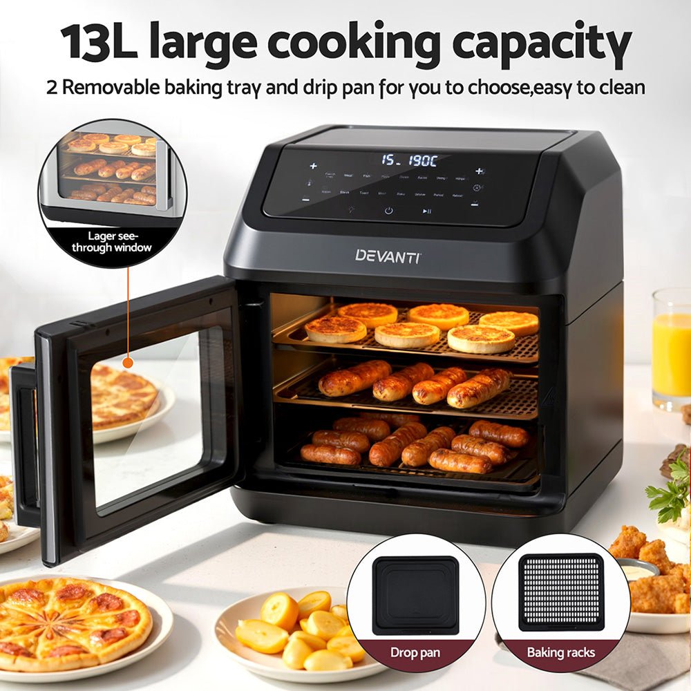Air Fryer 13L LCD Fryers Oven - Appliances > Kitchen Appliances > Air Fryers - Rivercity House & Home Co. (ABN 18 642 972 209) - Affordable Modern Furniture Australia