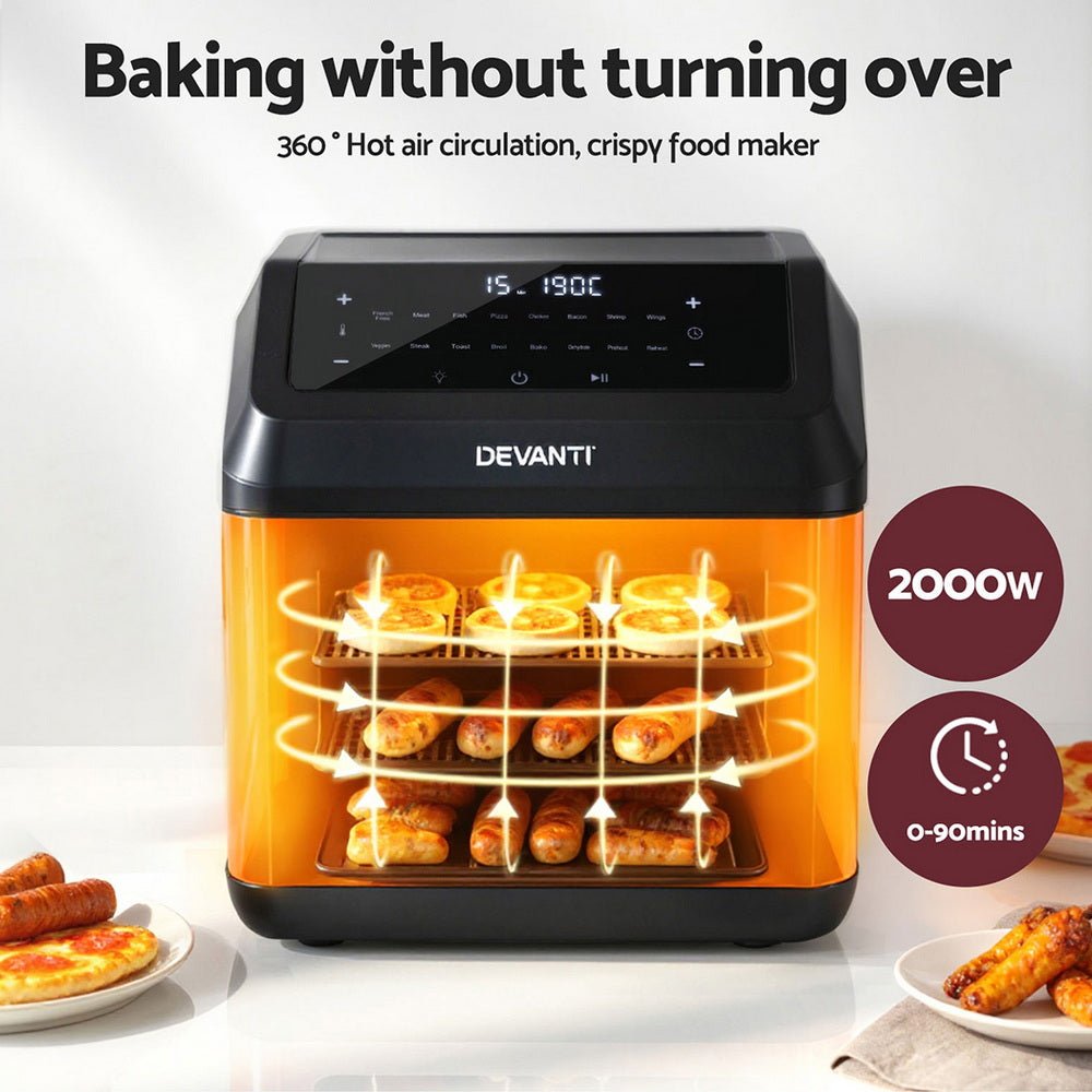 Air Fryer 13L LCD Fryers Oven - Appliances > Kitchen Appliances > Air Fryers - Rivercity House & Home Co. (ABN 18 642 972 209) - Affordable Modern Furniture Australia