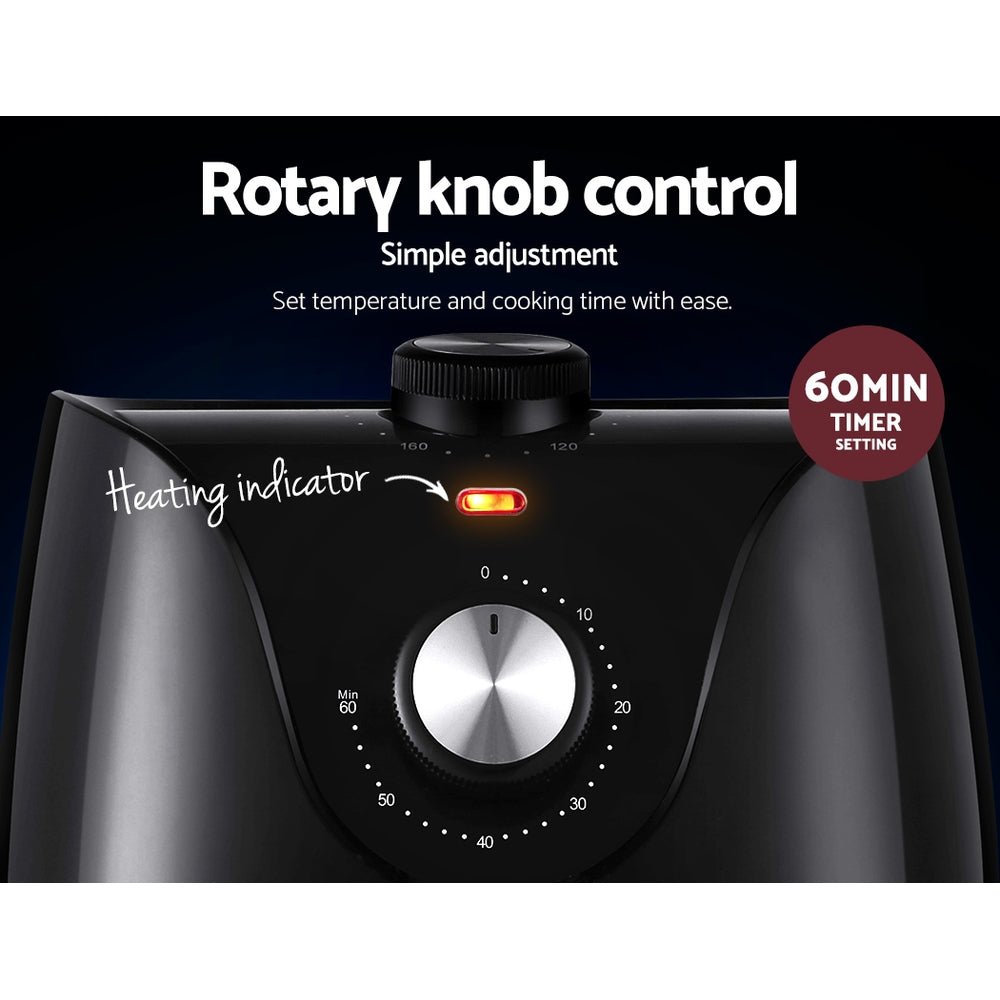 Air Fryer 2.5L Knob Fryers - Appliances > Kitchen Appliances > Air Fryers - Rivercity House & Home Co. (ABN 18 642 972 209) - Affordable Modern Furniture Australia