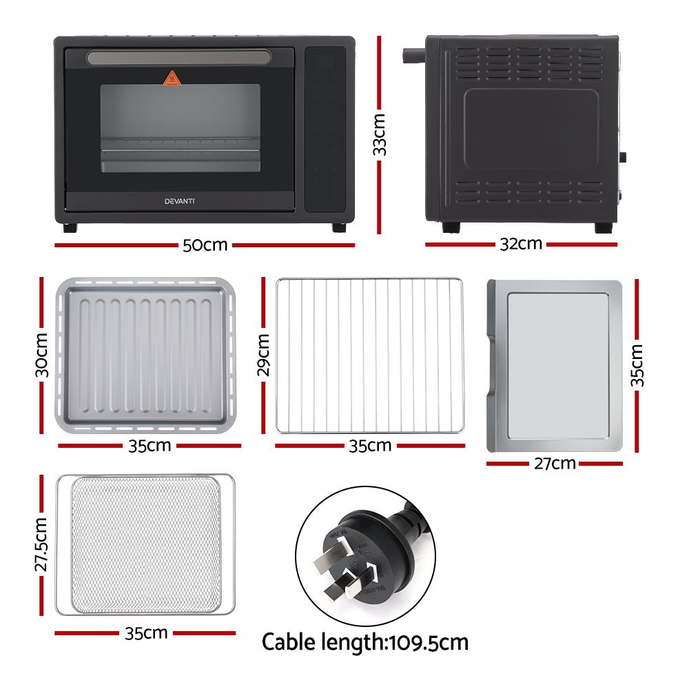 Air Fryer 32L W/ LCD Touch Oven 1700W - Appliances > Kitchen Appliances - Rivercity House & Home Co. (ABN 18 642 972 209) - Affordable Modern Furniture Australia