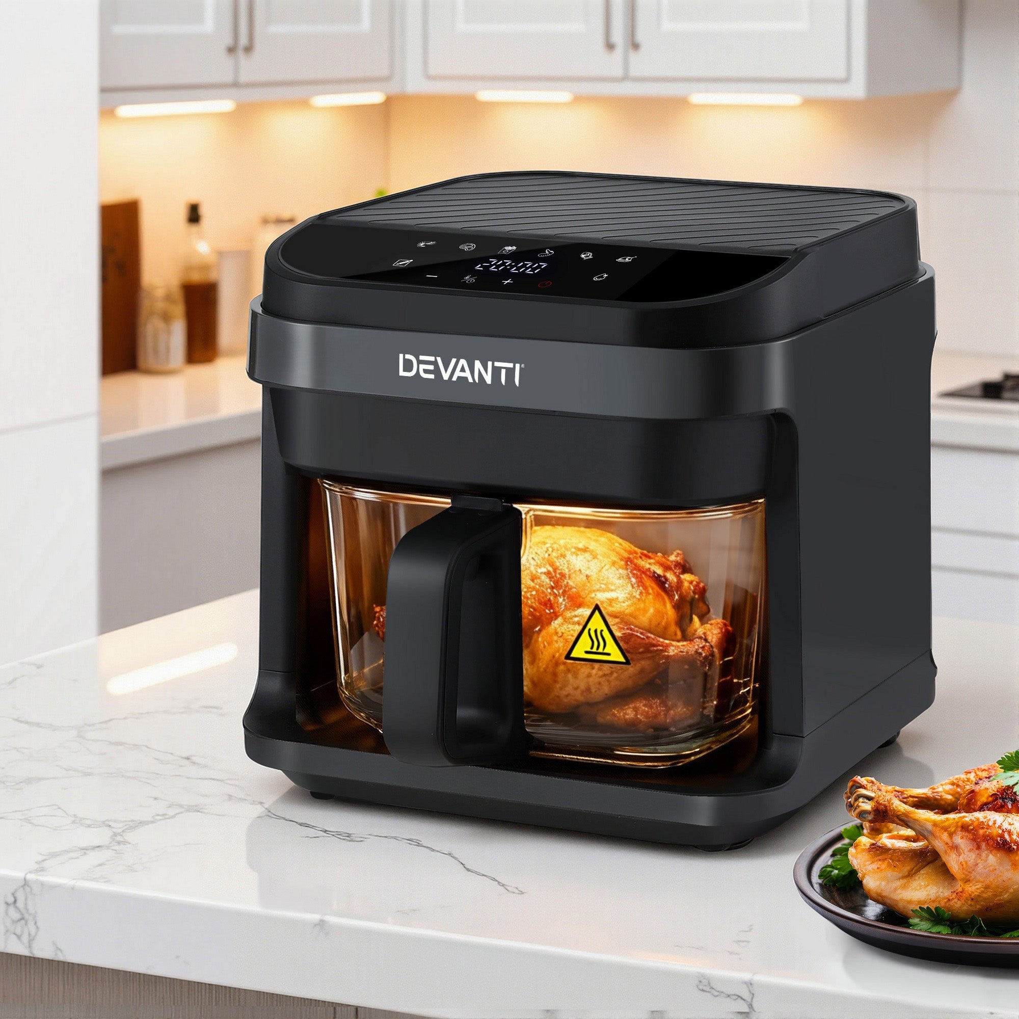 Air Fryer 5.5L Touch Control Electric Cooker 1200W Black - Appliances > Kitchen Appliances > Air Fryers - Rivercity House & Home Co. (ABN 18 642 972 209) - Affordable Modern Furniture Australia