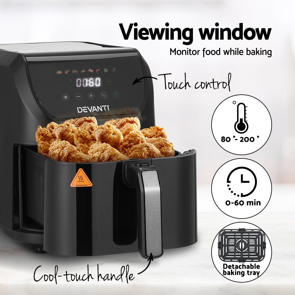 Air Fryer 5L W/ LCD Touch 1500W - Appliances > Kitchen Appliances - Rivercity House & Home Co. (ABN 18 642 972 209) - Affordable Modern Furniture Australia