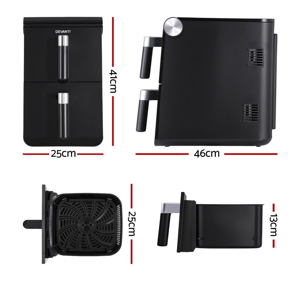 Air Fryer Oven 11L Dual Zone Fryers - Appliances > Kitchen Appliances > Air Fryers - Rivercity House & Home Co. (ABN 18 642 972 209) - Affordable Modern Furniture Australia