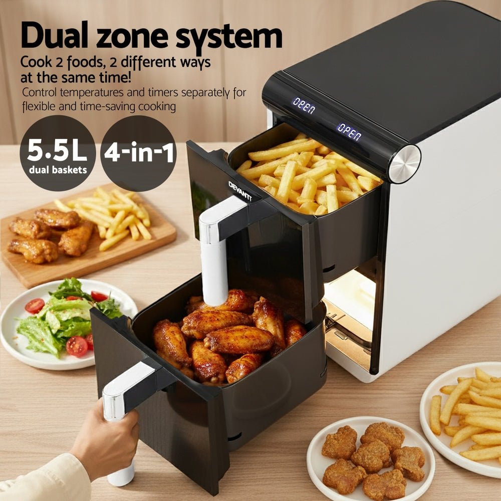 Air Fryer Oven 11L Dual Zone Fryers - Appliances > Kitchen Appliances > Air Fryers - Rivercity House & Home Co. (ABN 18 642 972 209) - Affordable Modern Furniture Australia