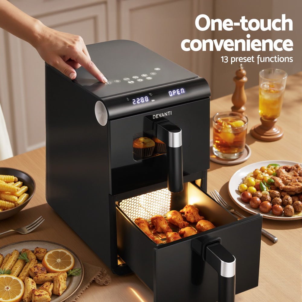 Air Fryer Oven 11L Dual Zone Fryers - Appliances > Kitchen Appliances > Air Fryers - Rivercity House & Home Co. (ABN 18 642 972 209) - Affordable Modern Furniture Australia