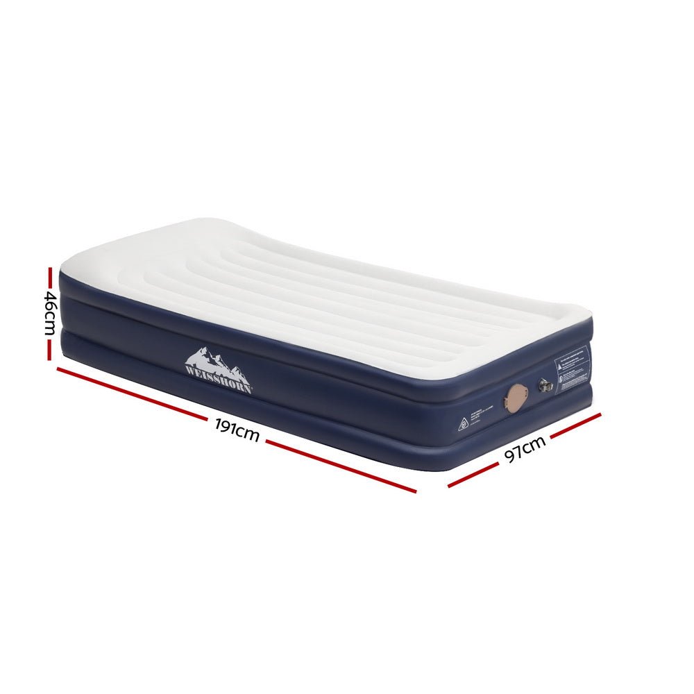 Air Mattress Single Inflatable Bed 46cm Air bed Grey - Home & Garden > Inflatable Mattress - Rivercity House & Home Co. (ABN 18 642 972 209) - Affordable Modern Furniture Australia