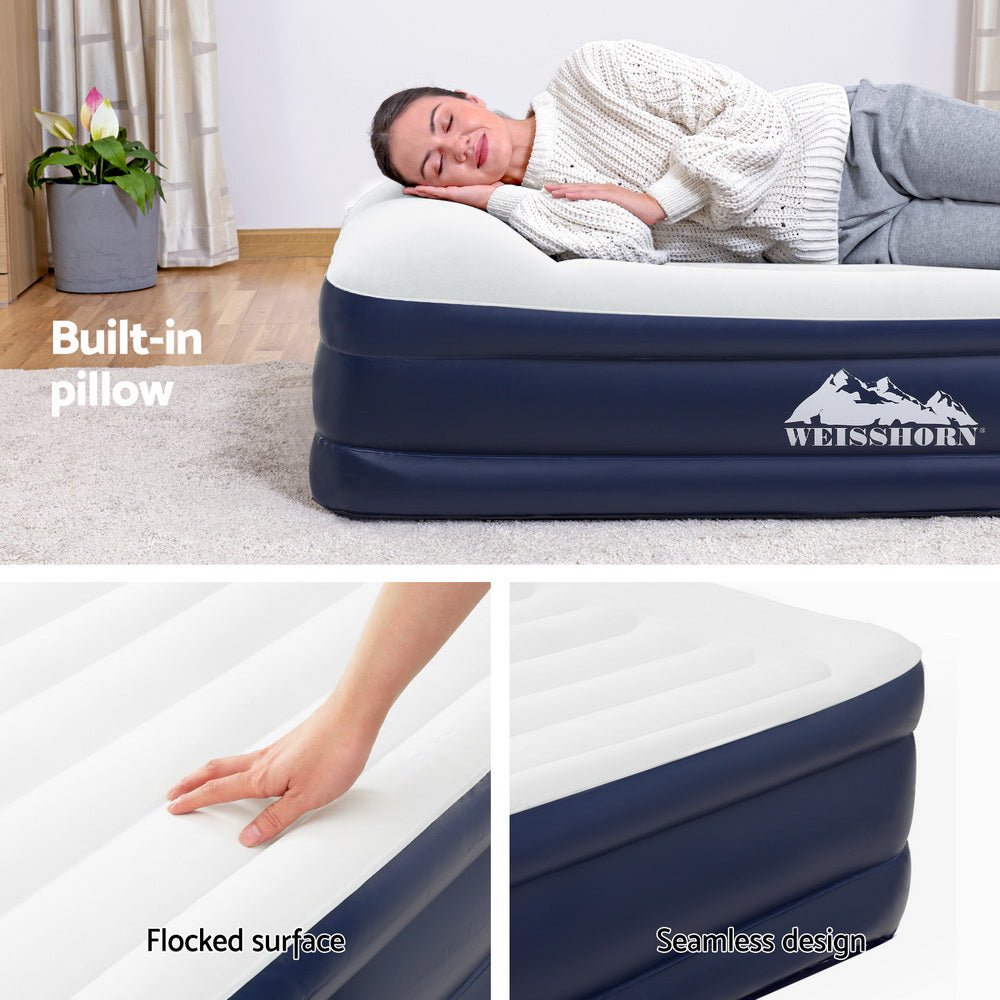 Air Mattress Single Inflatable Bed 46cm Air bed Grey - Home & Garden > Inflatable Mattress - Rivercity House & Home Co. (ABN 18 642 972 209) - Affordable Modern Furniture Australia