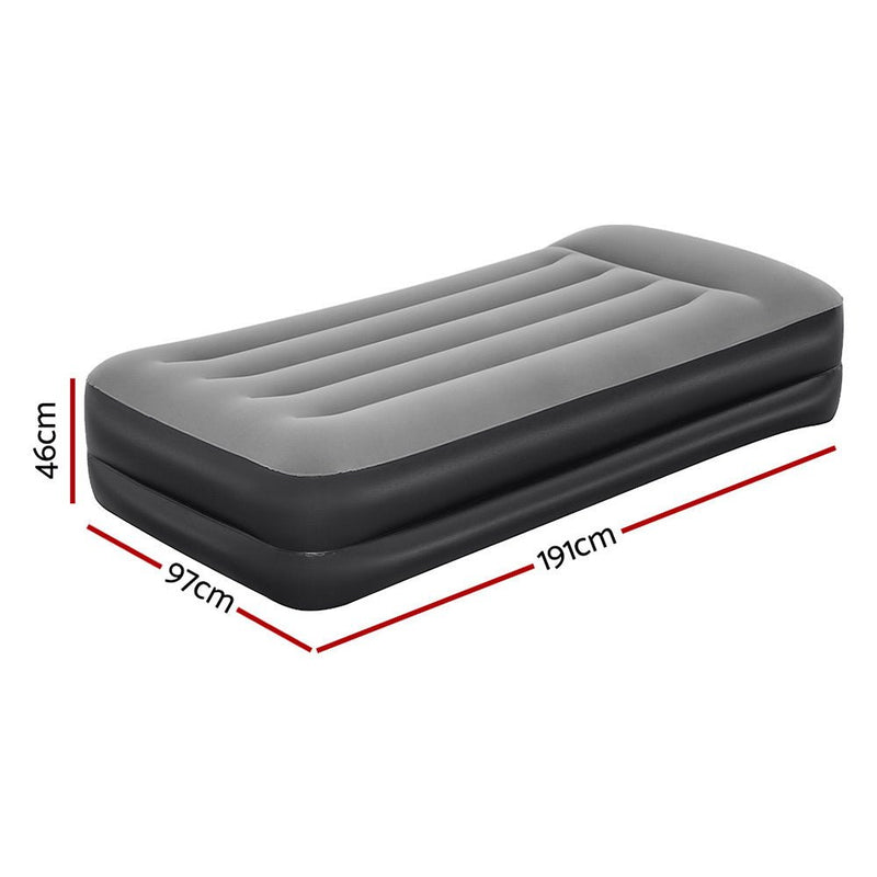 Air Mattress Single Inflatable Bed 46cm Airbed Black - Outdoor > Camping - Rivercity House & Home Co. (ABN 18 642 972 209) - Affordable Modern Furniture Australia