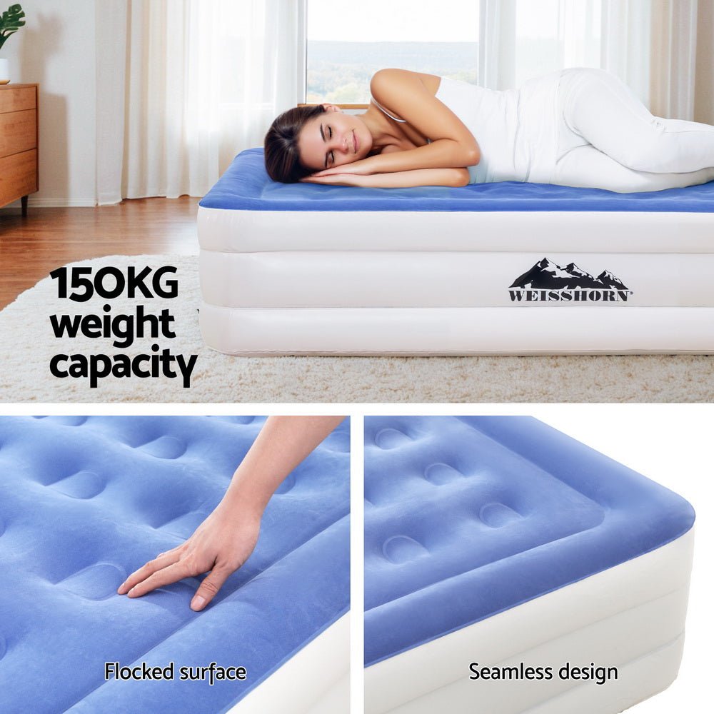 Air Mattress Single Inflatable Bed 46cm Cube Airbed - Home & Garden > Inflatable Mattress - Rivercity House & Home Co. (ABN 18 642 972 209) - Affordable Modern Furniture Australia