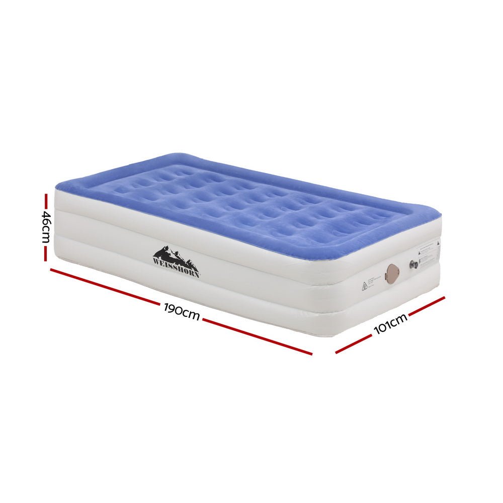 Air Mattress Single Inflatable Bed 46cm Cube Airbed - Home & Garden > Inflatable Mattress - Rivercity House & Home Co. (ABN 18 642 972 209) - Affordable Modern Furniture Australia
