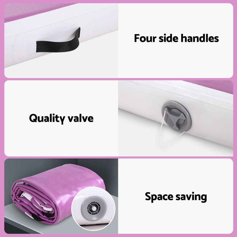 Air Track Gymnastics Tumbling Exercise Yoga Mat with Pump - Purple - Sports & Fitness > Exercise, Gym & Fitness > Gymnastics - Rivercity House & Home Co. (ABN 18 642 972 209) - Affordable Modern Furniture Australia