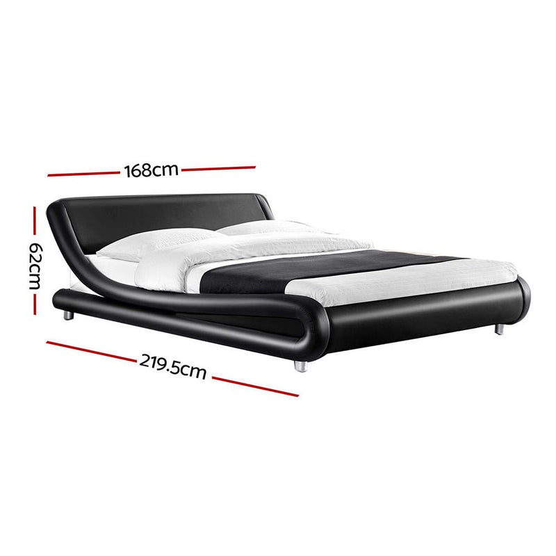 Aldinga Queen Bed Frame Black - Furniture > Bedroom - Rivercity House & Home Co. (ABN 18 642 972 209) - Affordable Modern Furniture Australia