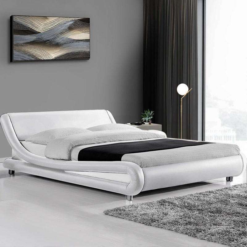 Aldinga Queen Bed Frame White - Furniture > Bedroom - Rivercity House & Home Co. (ABN 18 642 972 209) - Affordable Modern Furniture Australia