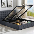 Altera Gas Lift Storage Double Bed Frame – Dark Grey