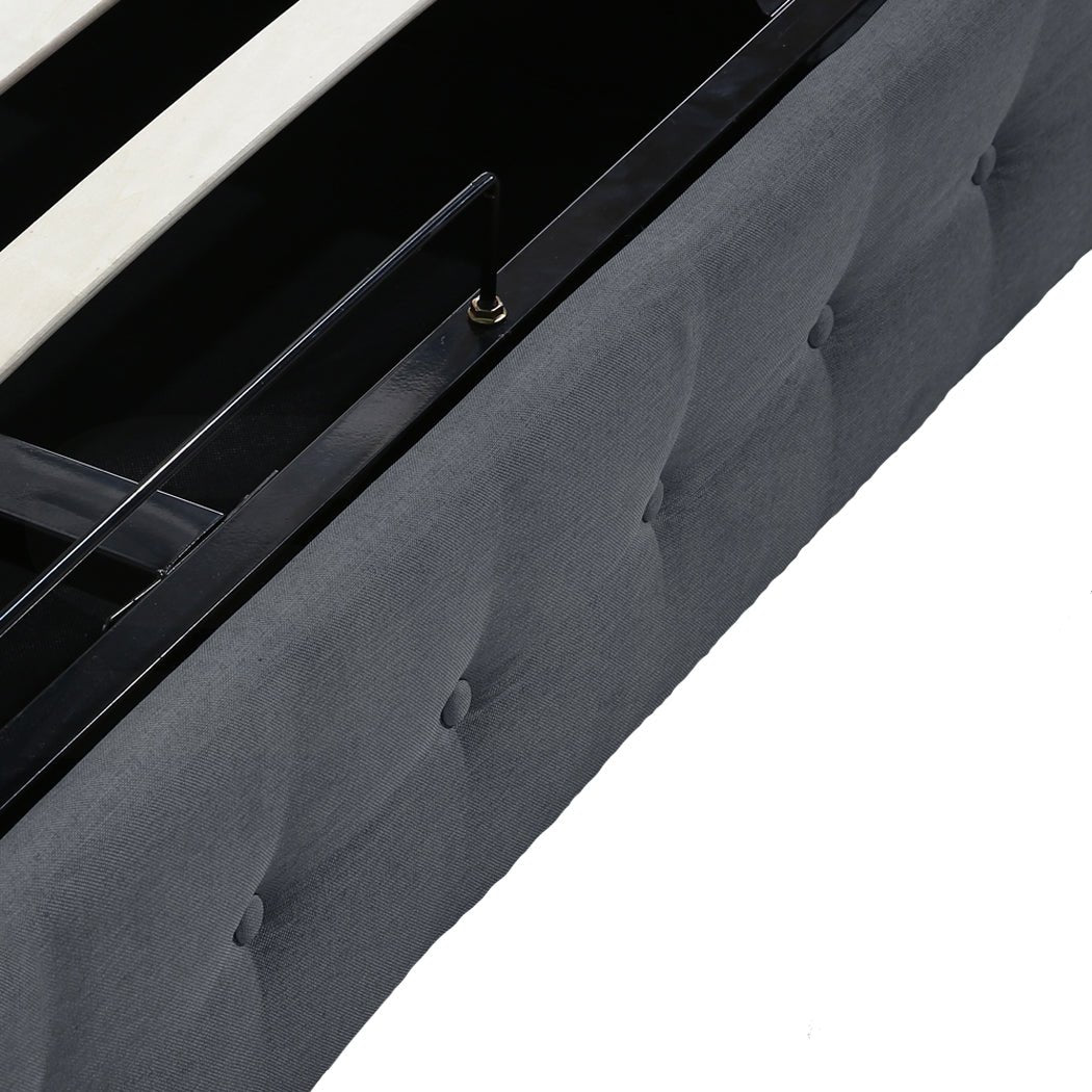 Altera Gas Lift Storage Double Bed Frame – Dark Grey - Rivercity House & Home Co. (ABN 18 642 972 209) - Affordable Modern Furniture Australia