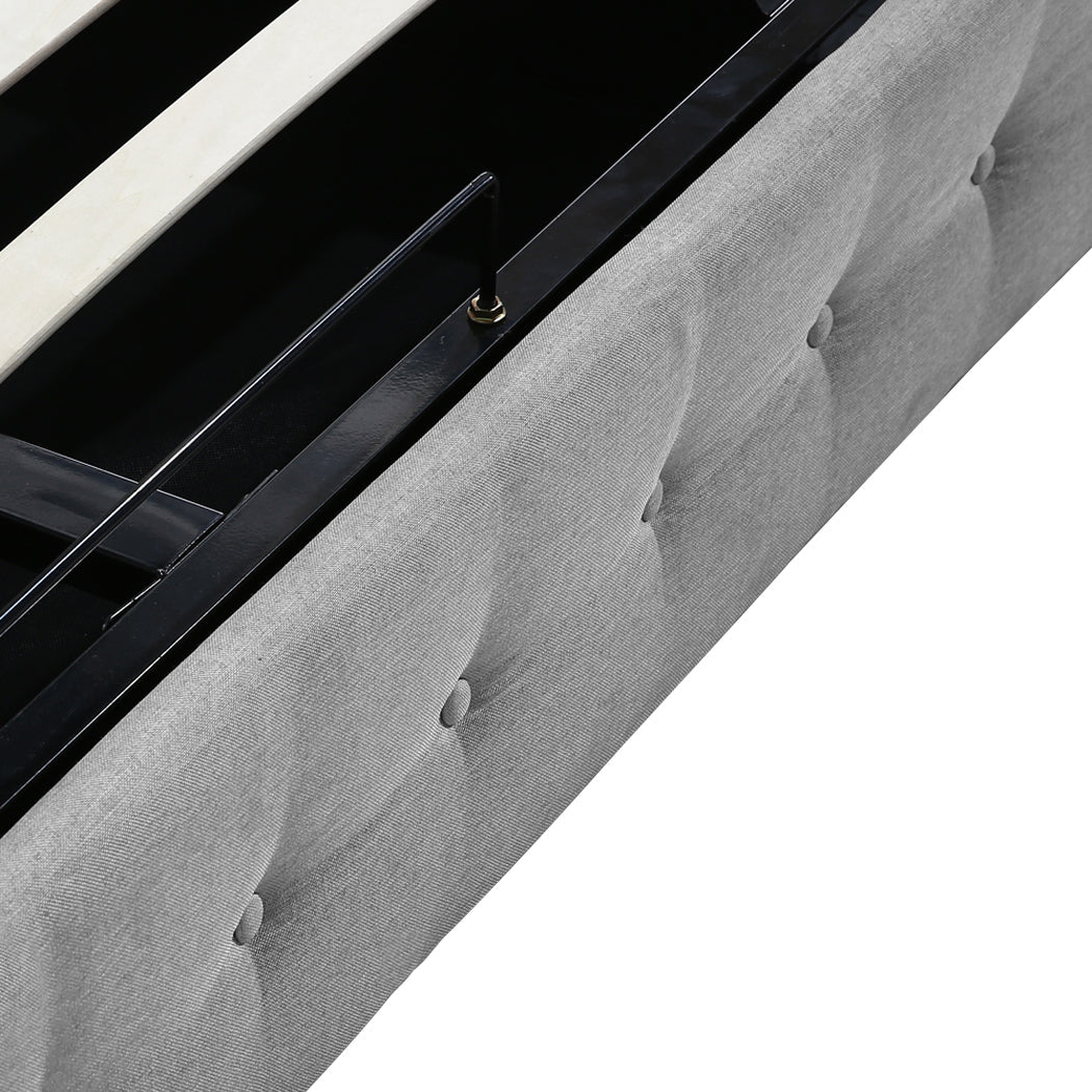 Altera Gas Lift Storage Queen Bed Frame – Grey - Rivercity House & Home Co. (ABN 18 642 972 209) - Affordable Modern Furniture Australia