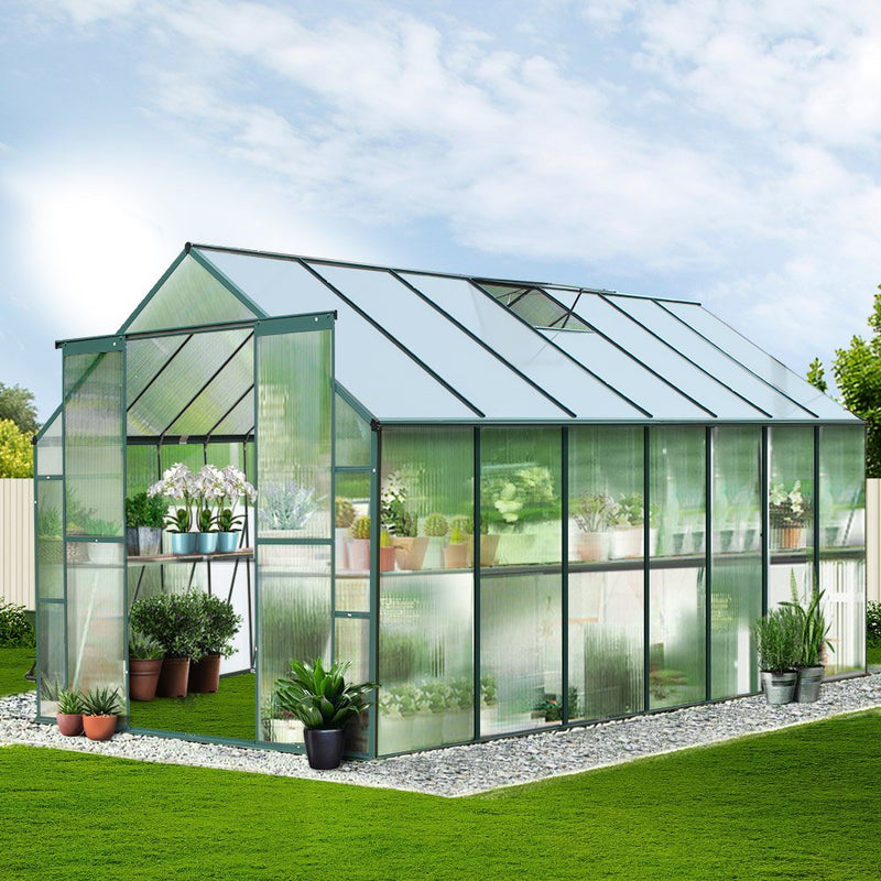 Aluminium Greenhouse Green House Garden Polycarbonate 4.43X2.44M - Home & Garden > Green Houses - Rivercity House & Home Co. (ABN 18 642 972 209) - Affordable Modern Furniture Australia