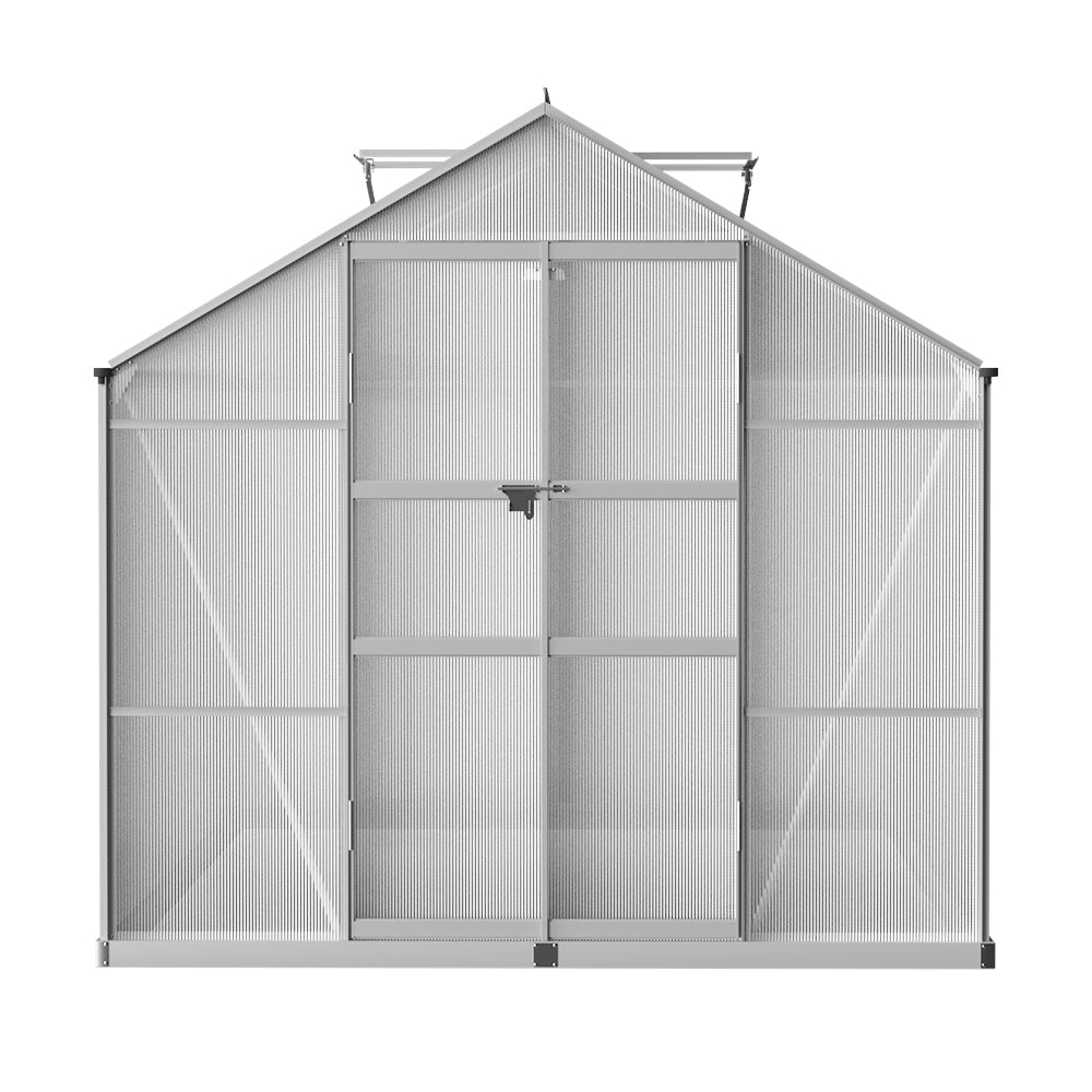 Aluminium Greenhouse Green House Garden Shed Polycarbonate 3.7x2.5M - Home & Garden > Green Houses - Rivercity House & Home Co. (ABN 18 642 972 209) - Affordable Modern Furniture Australia