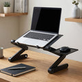 Aluminium Laptop Stand with Foldable Lap Desk and Detachable Mouse Pad - Black