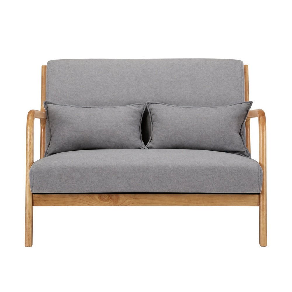 Armchair 2 - seater Loveseat Fabric Grey - Furniture > Bar Stools & Chairs > Arm Chairs & Recliners - Rivercity House & Home Co. (ABN 18 642 972 209) - Affordable Modern Furniture Australia