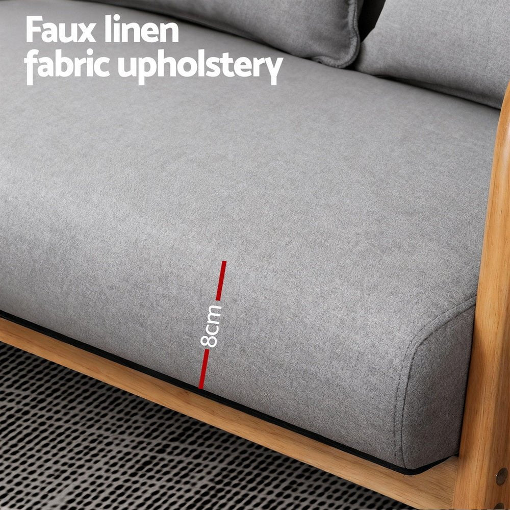 Armchair 2 - seater Loveseat Fabric Grey - Furniture > Bar Stools & Chairs > Arm Chairs & Recliners - Rivercity House & Home Co. (ABN 18 642 972 209) - Affordable Modern Furniture Australia