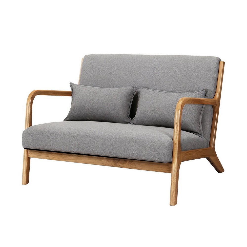 Armchair 2 - seater Loveseat Fabric Grey - Furniture > Bar Stools & Chairs > Arm Chairs & Recliners - Rivercity House & Home Co. (ABN 18 642 972 209) - Affordable Modern Furniture Australia