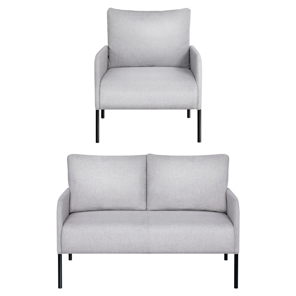 Armchair 4 Seater Sofa Set Pillow Gery Kane - Furniture > Bar Stools & Chairs > Arm Chairs & Recliners - Rivercity House & Home Co. (ABN 18 642 972 209) - Affordable Modern Furniture Australia