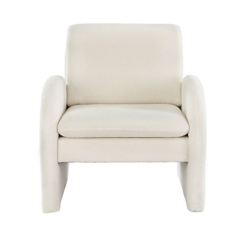 Armchair Accent Chair Lounge Tub Sofa Couch Curved Arm Seat Boucle White - Furniture > Bar Stools & Chairs > Arm Chairs & Recliners - Rivercity House & Home Co. (ABN 18 642 972 209) - Affordable Modern Furniture Australia