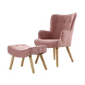 Armchair and Ottoman - Pink
