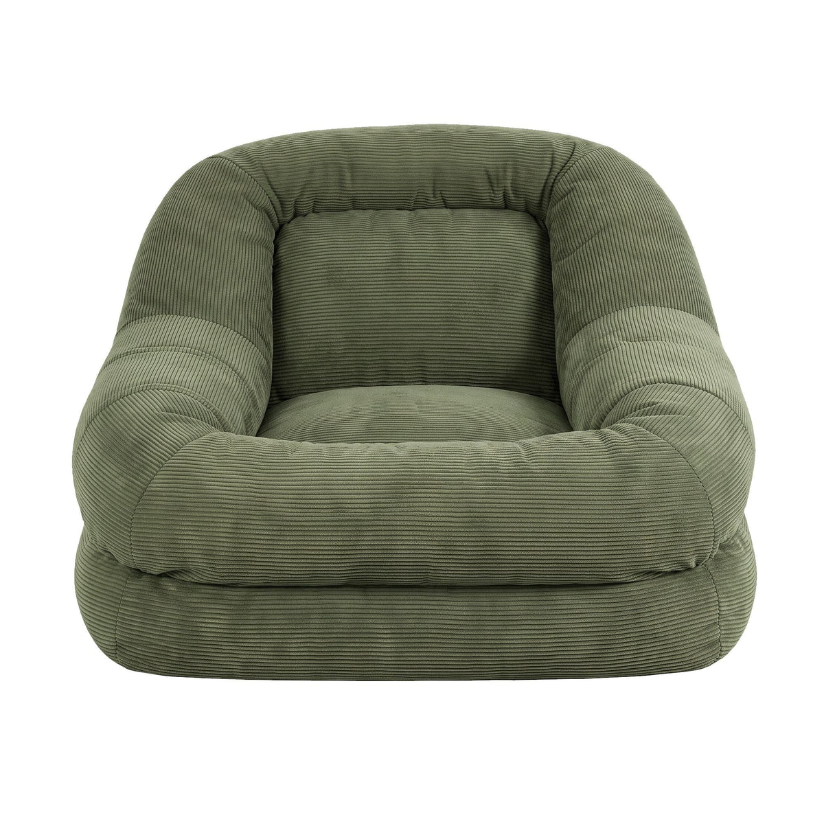 Armchair Floor Chair Couch Recliner 1 Seater Cloud Chaise Lounge Corduroy Green - Furniture > Bar Stools & Chairs > Arm Chairs & Recliners - Rivercity House & Home Co. (ABN 18 642 972 209) - Affordable Modern Furniture Australia