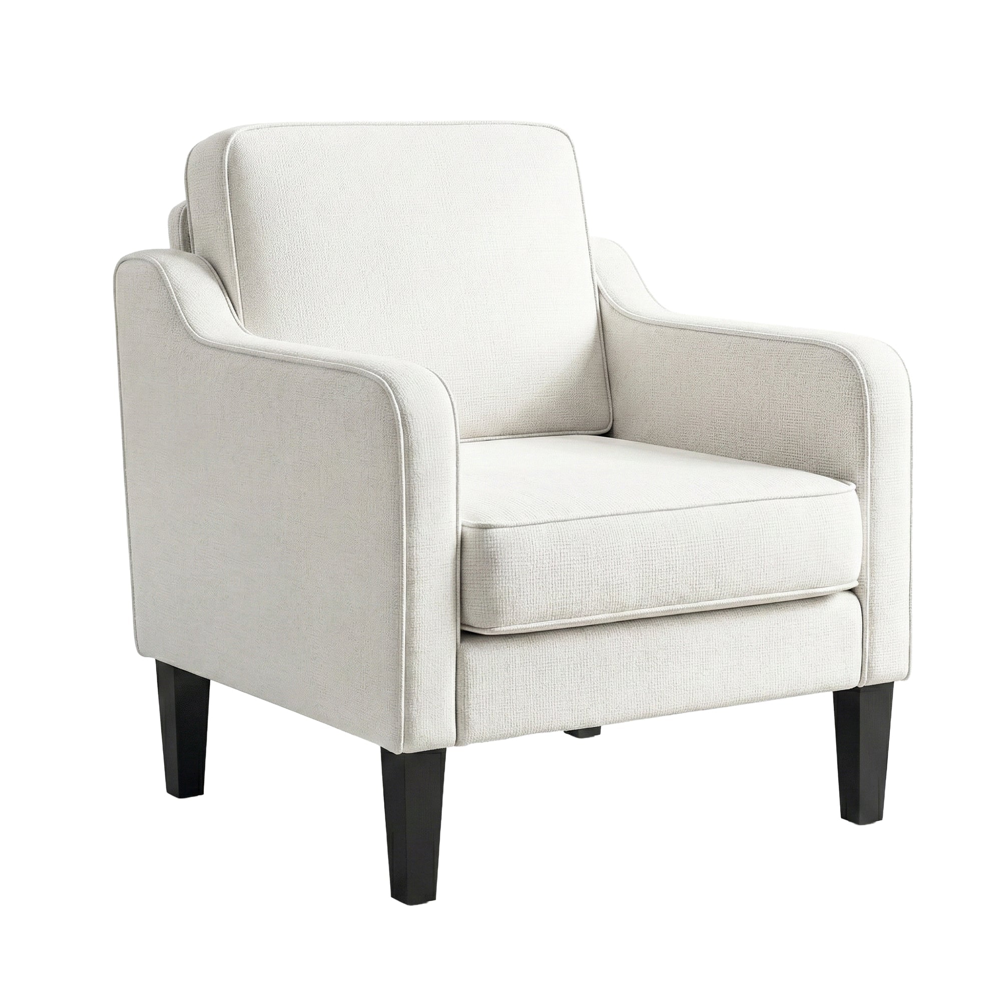 Armchair Lounge Accent Chair Linen Fabric Beige - Furniture > Bar Stools & Chairs > Arm Chairs & Recliners - Rivercity House & Home Co. (ABN 18 642 972 209) - Affordable Modern Furniture Australia