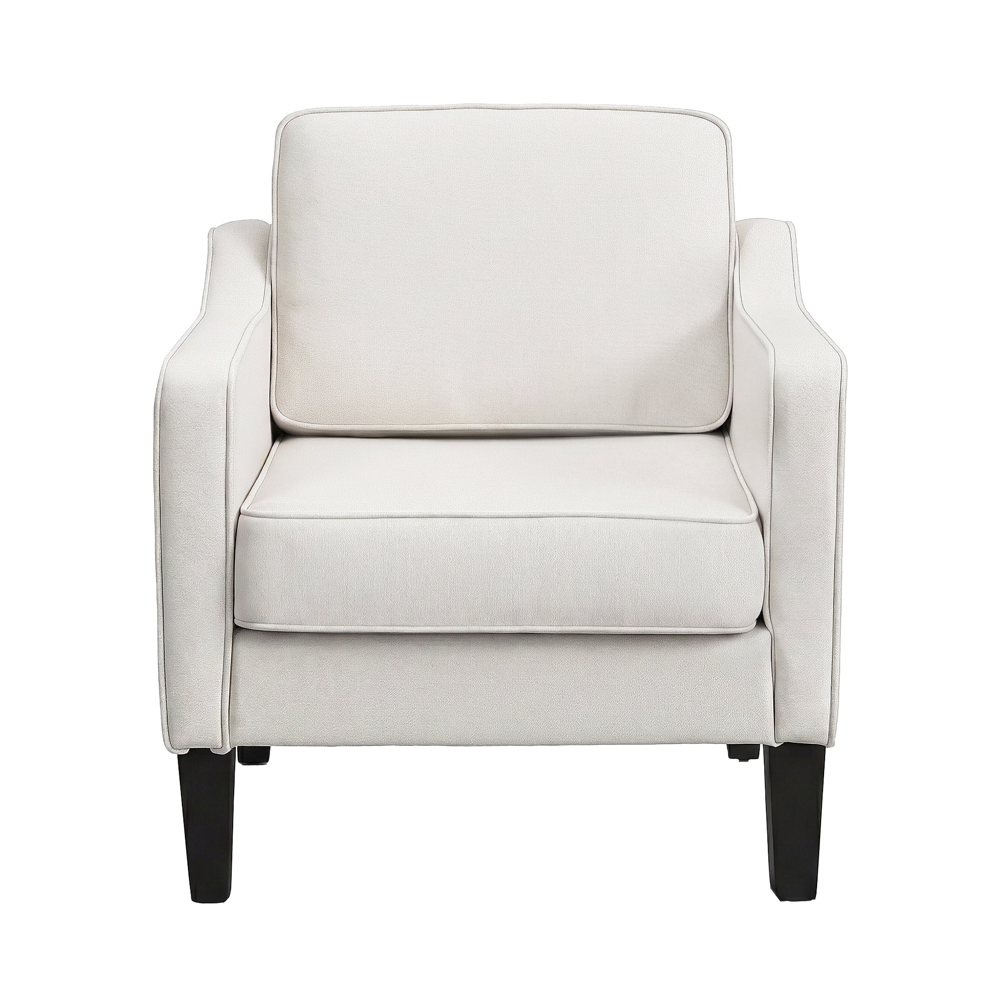 Armchair Lounge Accent Chair Linen Fabric Beige - Furniture > Bar Stools & Chairs > Arm Chairs & Recliners - Rivercity House & Home Co. (ABN 18 642 972 209) - Affordable Modern Furniture Australia
