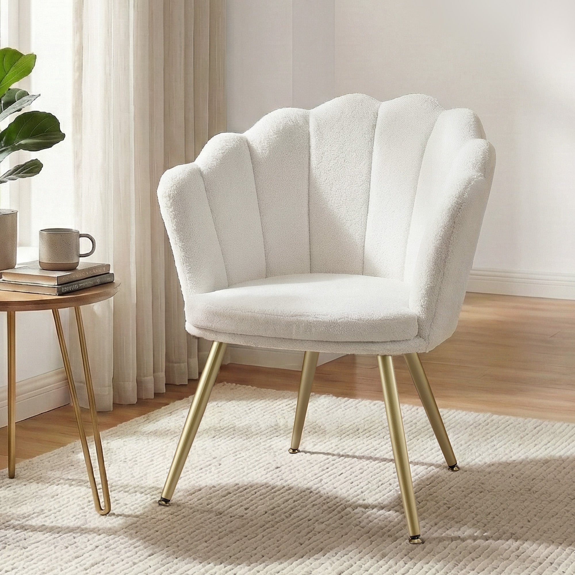 Armchair Teddy Fleece White Callista - Furniture > Bar Stools & Chairs > Arm Chairs & Recliners - Rivercity House & Home Co. (ABN 18 642 972 209) - Affordable Modern Furniture Australia