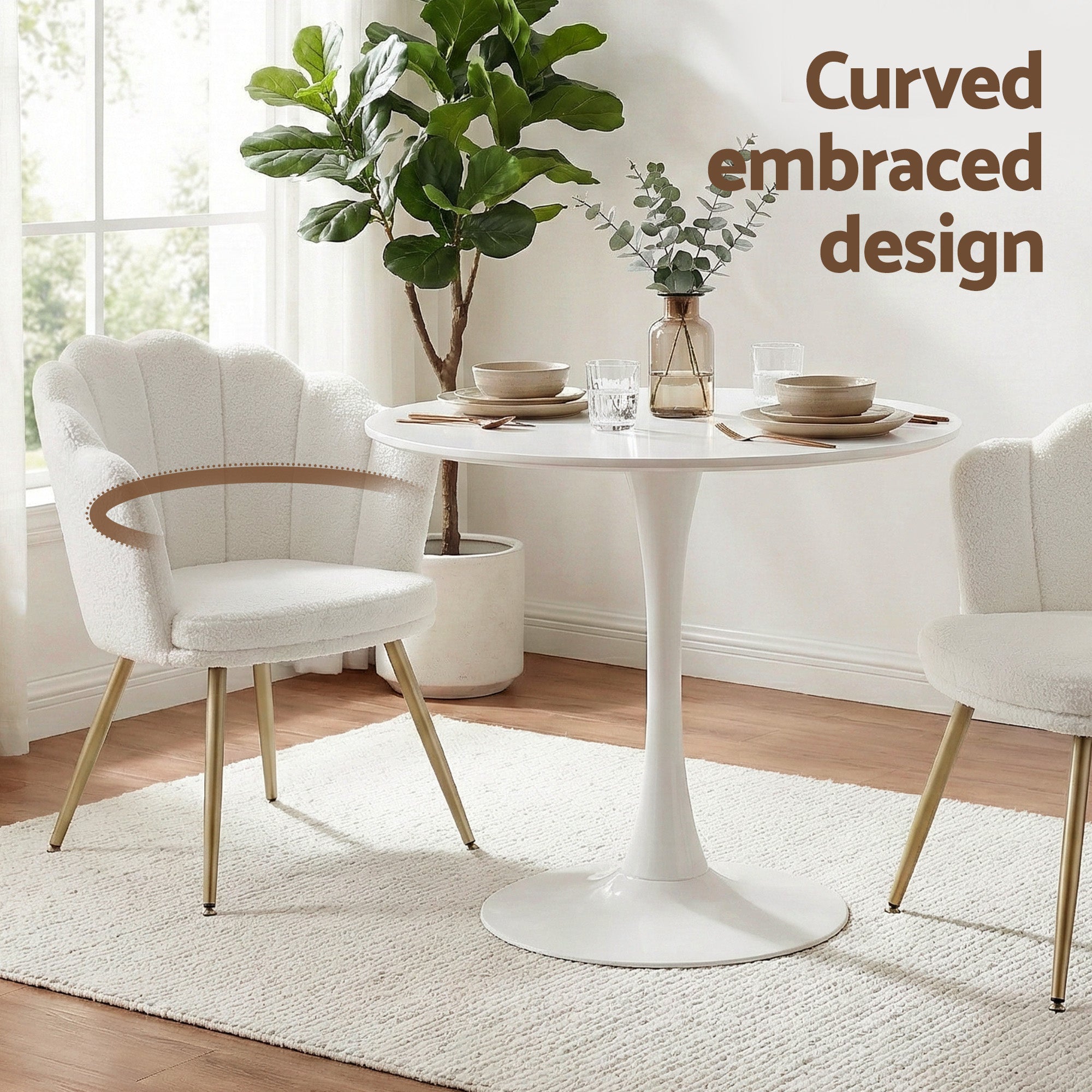 Armchair Teddy Fleece White Callista - Furniture > Bar Stools & Chairs > Arm Chairs & Recliners - Rivercity House & Home Co. (ABN 18 642 972 209) - Affordable Modern Furniture Australia