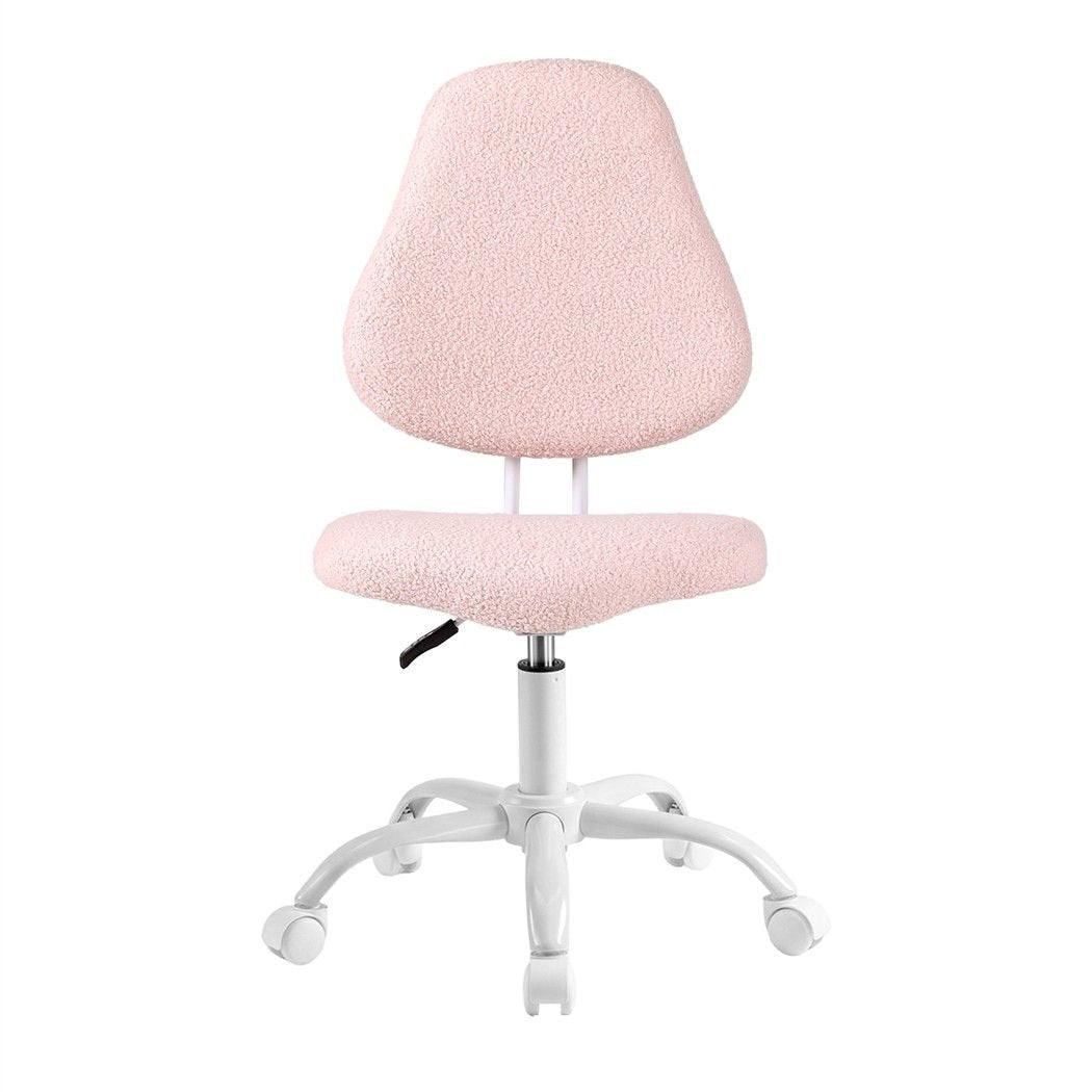 Armless Ergonomic Office Chair with Height Adjustment and Soft Fleece Upholstery - Pink - Furniture > Office > Office & Desk Chairs - Rivercity House & Home Co. (ABN 18 642 972 209) - Affordable Modern Furniture Australia