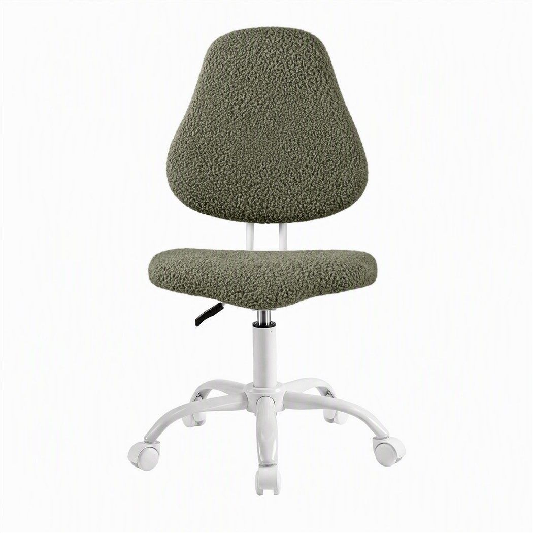 Armless Ergonomic Office Chair with Soft Fleece Upholstery and Height Adjustment - Green - Furniture > Office > Office & Desk Chairs - Rivercity House & Home Co. (ABN 18 642 972 209) - Affordable Modern Furniture Australia