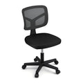 Ergonomic Armless Office Desk Chair with 360° Swivel, Height Adjustable Mesh Task Chair for Small Spaces - Black