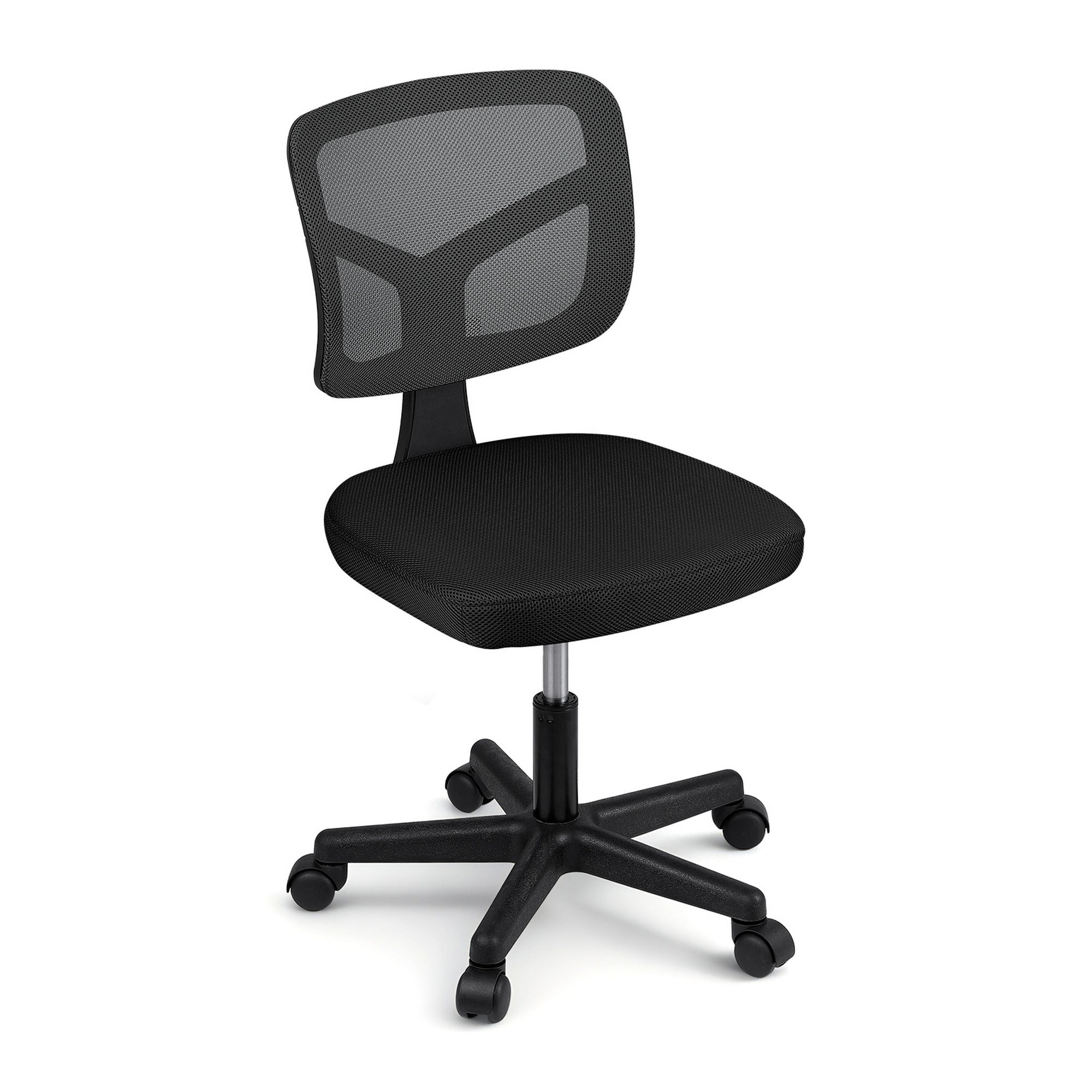 Armless Office Chair with Wheels, Ergonomic 360° Swivel Home Office Desk Chair, Height Adjustable Computer Task Chair with Fabric Back and Seat for Small Space, Black - Furniture > Office > Office & Desk Chairs - Rivercity House & Home Co. (ABN 18 642 972 209) - Affordable Modern Furniture Australia