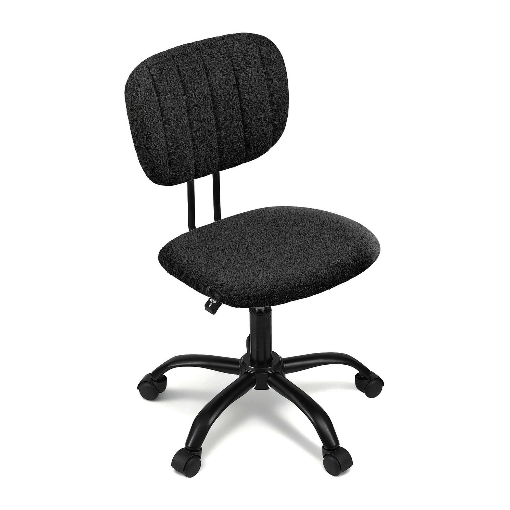 Armless Office Chair with Wheels, Ergonomic 360° Swivel Home Office Desk Chair, Height Adjustable Computer Task Chair with Fabric Back and Seat for Small Space, Black - Furniture > Office > Office & Desk Chairs - Rivercity House & Home Co. (ABN 18 642 972 209) - Affordable Modern Furniture Australia