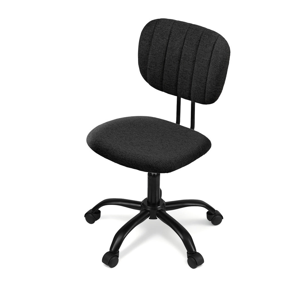 Armless Office Chair with Wheels, Ergonomic 360° Swivel Home Office Desk Chair, Height Adjustable Computer Task Chair with Fabric Back and Seat for Small Space, Black - Furniture > Office > Office & Desk Chairs - Rivercity House & Home Co. (ABN 18 642 972 209) - Affordable Modern Furniture Australia