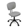 Ergonomic Armless Office Desk Chair with 360° Swivel, Height Adjustable Fabric Seat for Small Spaces - Grey