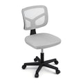 Ergonomic Armless Office Chair with 360° Swivel and Height Adjustment for Small Spaces - Grey