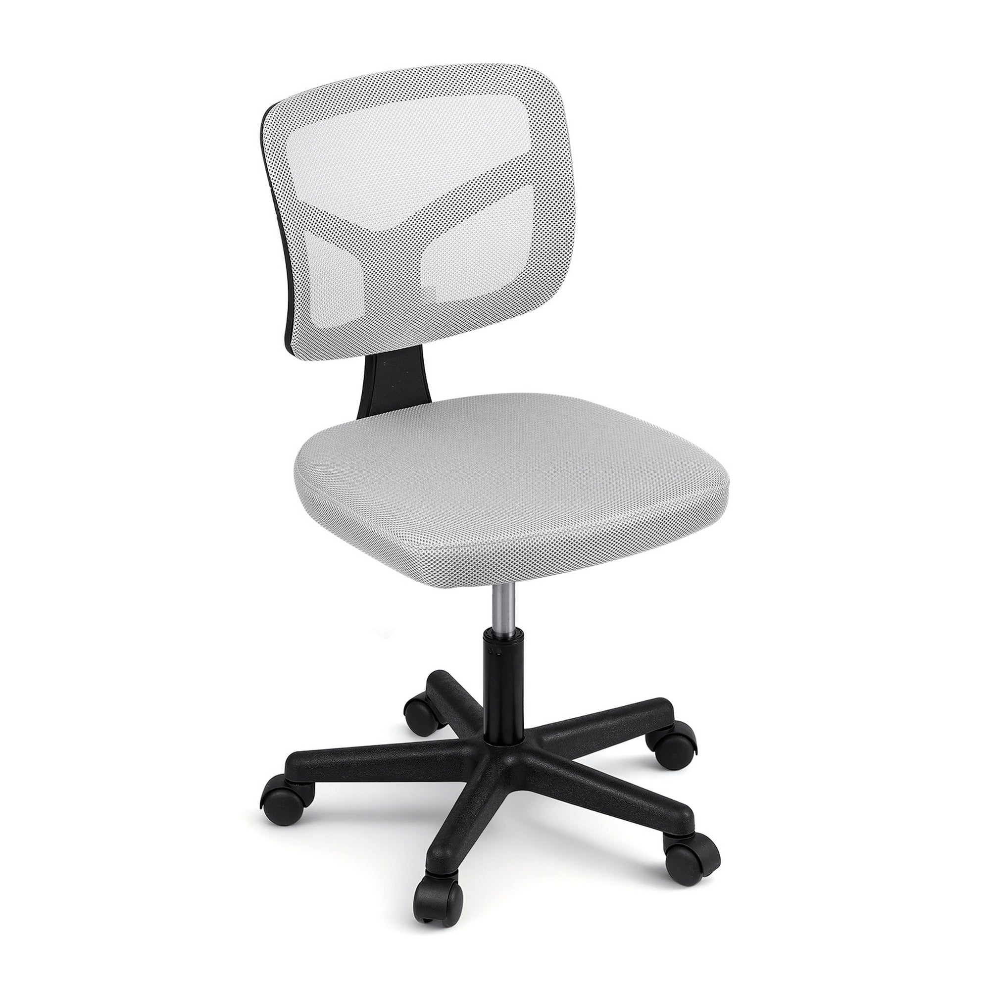 Armless Office Chair with Wheels, Ergonomic 360° Swivel Home Office Desk Chair, Height Adjustable Computer Task Chair with Fabric Back and Seat for Small Space, Grey - Furniture > Office > Office & Desk Chairs - Rivercity House & Home Co. (ABN 18 642 972 209) - Affordable Modern Furniture Australia