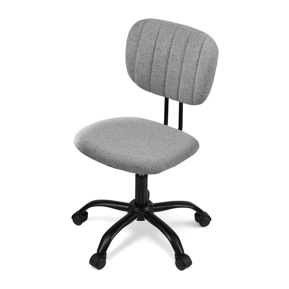 Armless Office Chair with Wheels, Ergonomic 360° Swivel Home Office Desk Chair, Height Adjustable Computer Task Chair with Fabric Back and Seat for Small Space, Grey - Furniture > Office > Office & Desk Chairs - Rivercity House & Home Co. (ABN 18 642 972 209) - Affordable Modern Furniture Australia