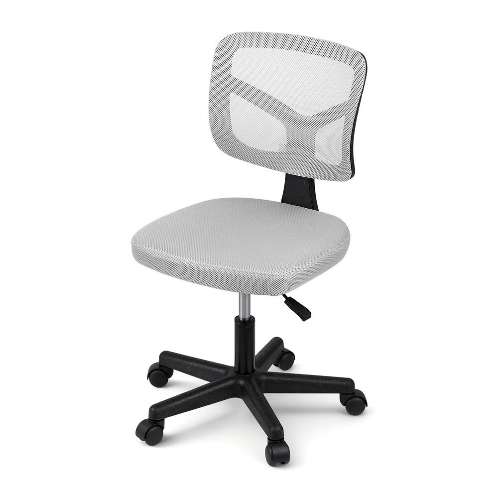 Armless Office Chair with Wheels, Ergonomic 360° Swivel Home Office Desk Chair, Height Adjustable Computer Task Chair with Fabric Back and Seat for Small Space, Grey - Furniture > Office > Office & Desk Chairs - Rivercity House & Home Co. (ABN 18 642 972 209) - Affordable Modern Furniture Australia