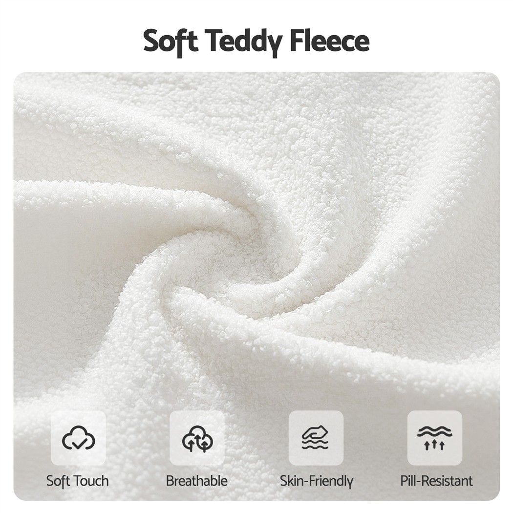 Armless Swivel Vanity Desk Office Chair with Wheels Teddy Fleece - White - Furniture > Office > Office & Desk Chairs - Rivercity House & Home Co. (ABN 18 642 972 209) - Affordable Modern Furniture Australia