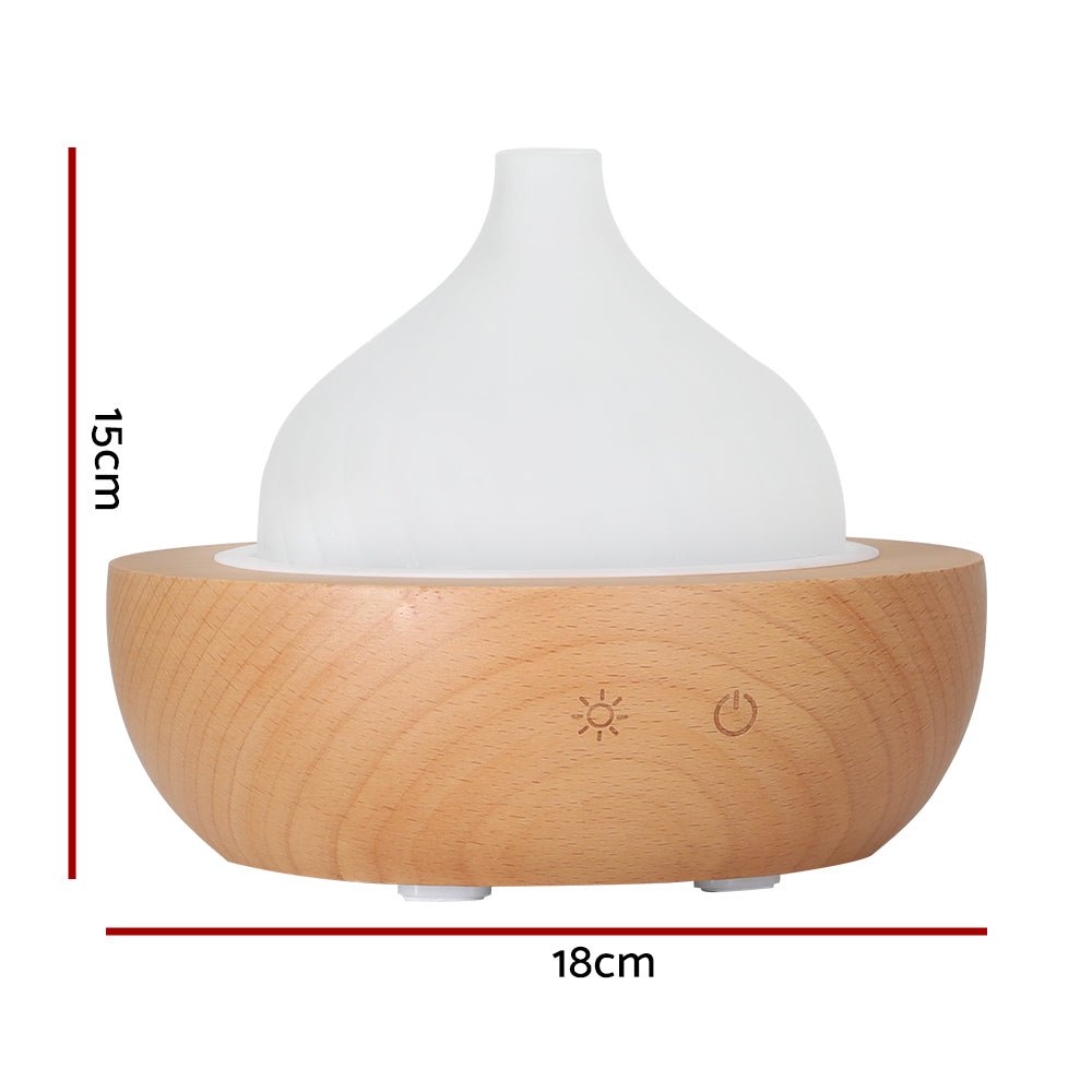 Aroma Aromatherapy Diffuser LED Oil Ultrasonic Air Humidifier Glass Wood - Appliances > Aroma Diffusers & Humidifiers > Aroma Diffusers - Rivercity House & Home Co. (ABN 18 642 972 209) - Affordable Modern Furniture Australia