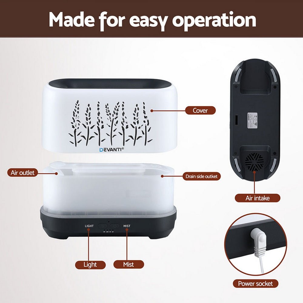 Aroma Diffuser Aromatherapy Flame 200ml - Appliances > Aroma Diffusers & Humidifiers > Aroma Diffusers - Rivercity House & Home Co. (ABN 18 642 972 209) - Affordable Modern Furniture Australia